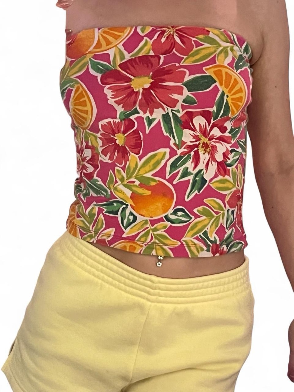 Children’s Place Pink Floral & Citrus Halter Top (I wore it as a tube top)